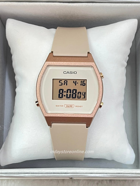 Casio Digital Women's Watch LW-204-4A Rose Gold Resin Strap