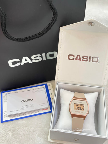 Casio Digital Women's Watch LW-204-4A Rose Gold Resin Strap