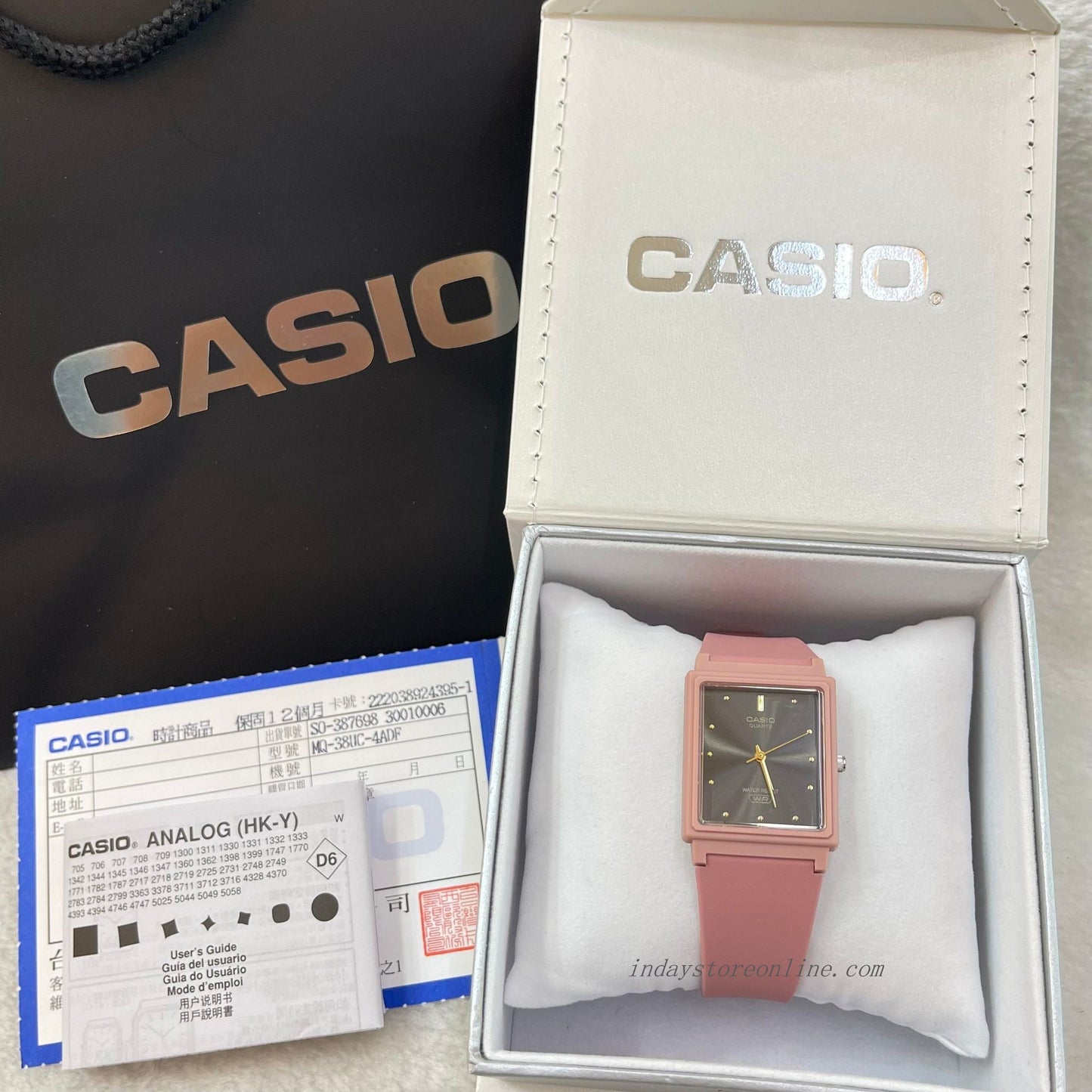 Casio Analog Women's Watch MQ-38UC-4A Resin Glass Pink Color Resin Strap Watch