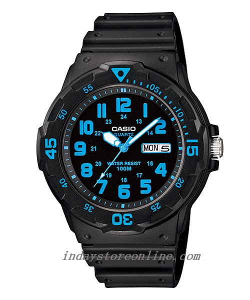 Casio Analog Men's Watch MRW-200H-2B Diving Look Plexiglas Black Resin Strap Watch