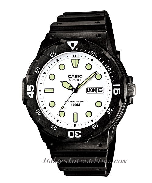 Casio Analog Men's Watch MRW-200H-7E Diver's Look Black Resin Strap Watch Plexiglas