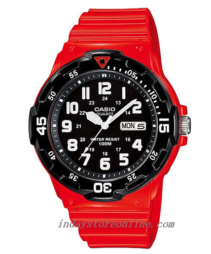 Casio Analog Men's Watch MRW-200HC-4B Diving Sport Plexiglas Red Color Resin Strap Watch