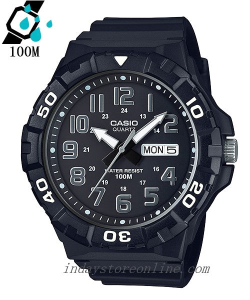 Casio Analog Men's Watch MRW-210H-1A Sporty Design Resin Glass Black Resin Strap Watch