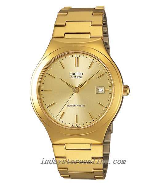 Casio Fashion Men's Watch MTP-1170N-9A Gold Plated Stainless Steel Strap Mineral Glass