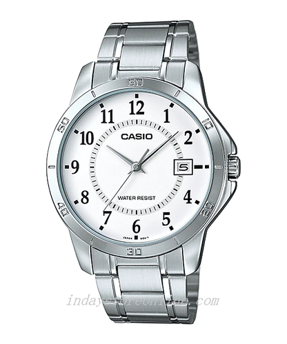 Casio Standard Men's Watch MTP-V004D-7B Silver Plated Stainless Steel Strap Mineral Glass