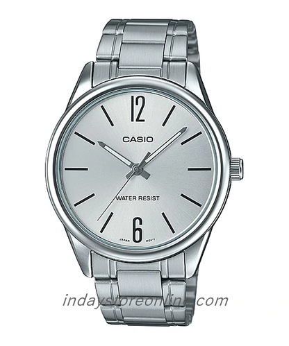 Casio Standard Men's Watch MTP-V005D-7B Silver Plated Stainless Steel Mineral Glass