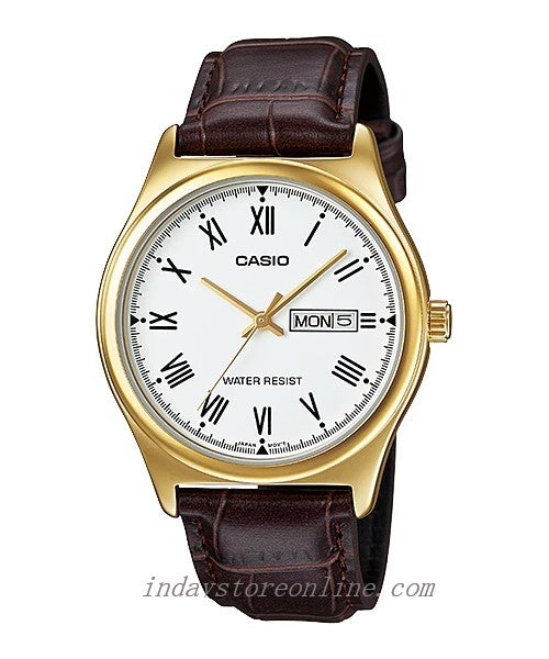Casio Standard Men's Watch MTP-V006GL-7B Brown Leather Strap Mineral Glass