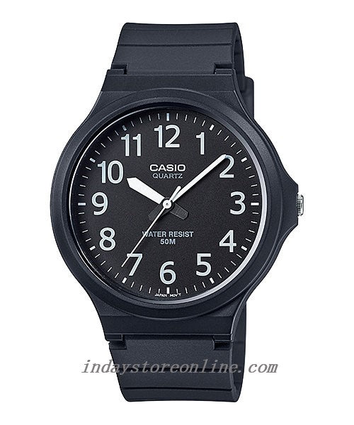 Casio Analog Men's Watch MW-240-1B Simple Design Resin Glass Black Resin Strap Watch