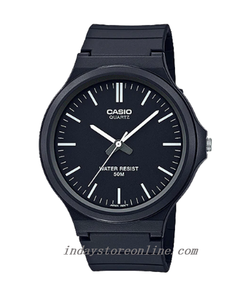Casio Analog Men's Watch MW-240-1E Simple Design Resin Glass Black Resin Strap Watch