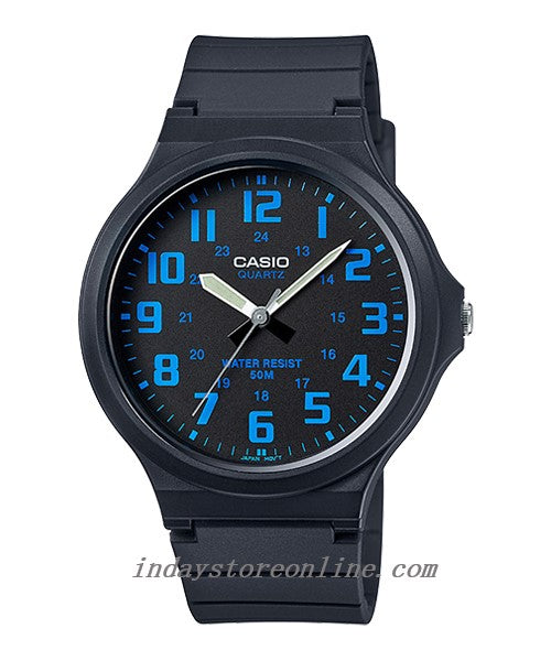 Casio Analog Men's Watch MW-240-2B Simple Design Resin Glass Black Resin Strap Watch