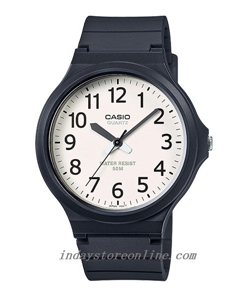 Casio Analog Men's Watch MW-240-7B Simple Design Resin Glass Black Resin Strap Watch