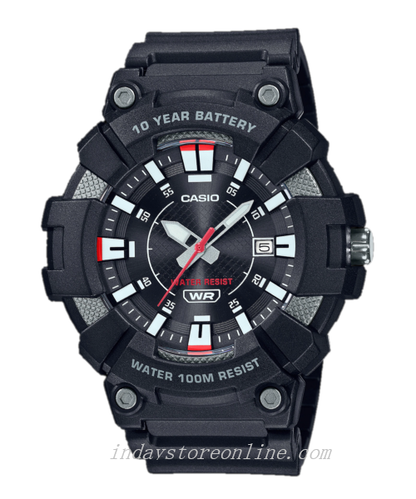Casio Analog Men's Watch MW-610H-1A Sporty Design 10 years Battery Life Resin Glass Black Resin Strap Watch