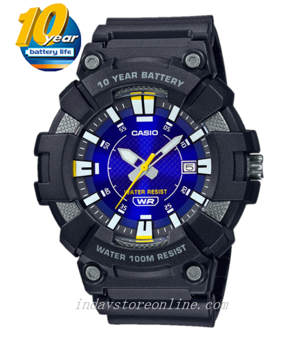 Casio Analog Men's Watch MW-610H-2A Sporty Design 10 years Battery Life Resin Glass Black Resin Strap Watch