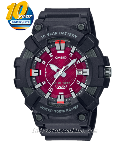 Casio Analog Men's Watch MW-610H-4A Sporty Design 10 years Battery Life Resin Glass Black Resin Strap Watch