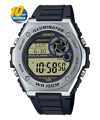 Casio Digital Men's Watch MWD-100H-9A Digital Resin Band Resin Glass Battery Life: 10 years