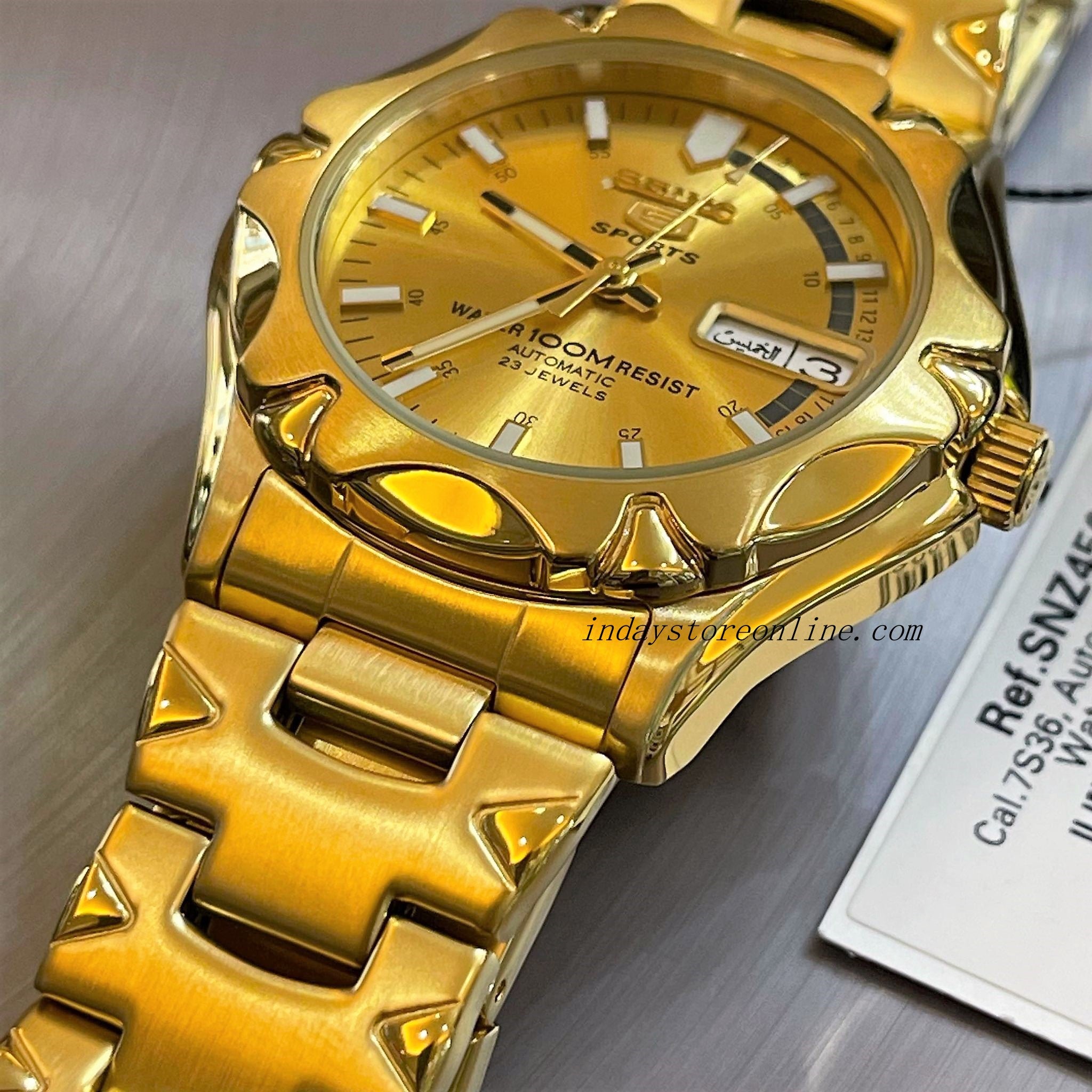 Seiko 5 sports automatic 23 jewels gold sales price