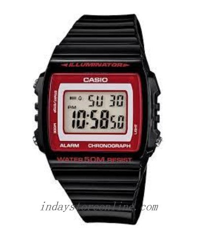 Casio Digital Women's Watch W-215H-1A2 Digital Resin Band Resin Glass Battery Life: 7 years