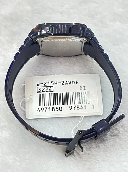 Casio Digital Women's Watch W-215H-2A Digital Resin Band Mineral Glass