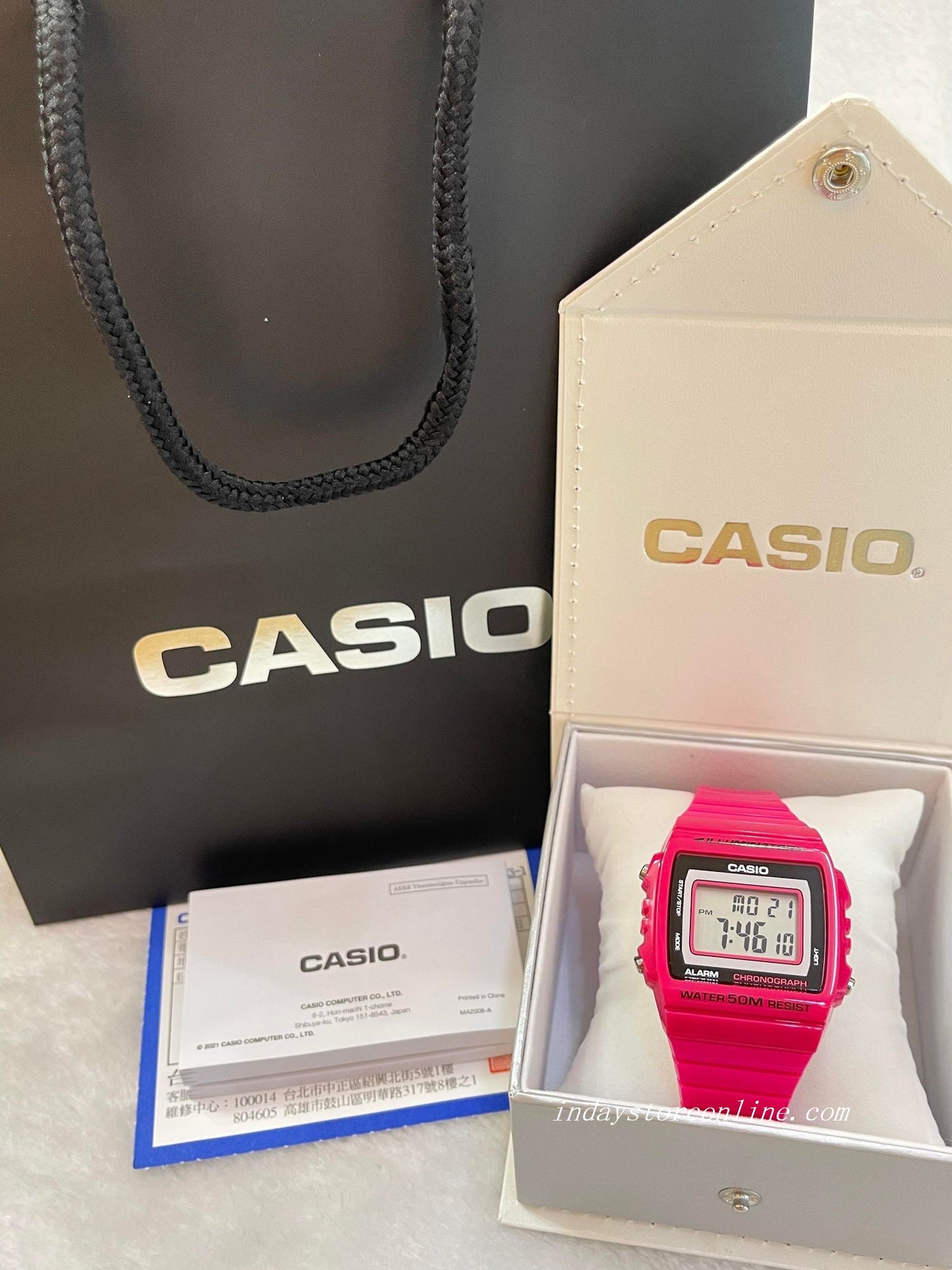 Casio Digital Women's Watch W-215H-4A Digital Resin Band Resin Glass Battery Life: 7 years