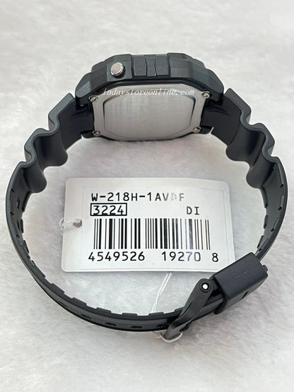 Casio Digital Men's Watch W-218H-1A Sporty Design Black Color Resin Strap