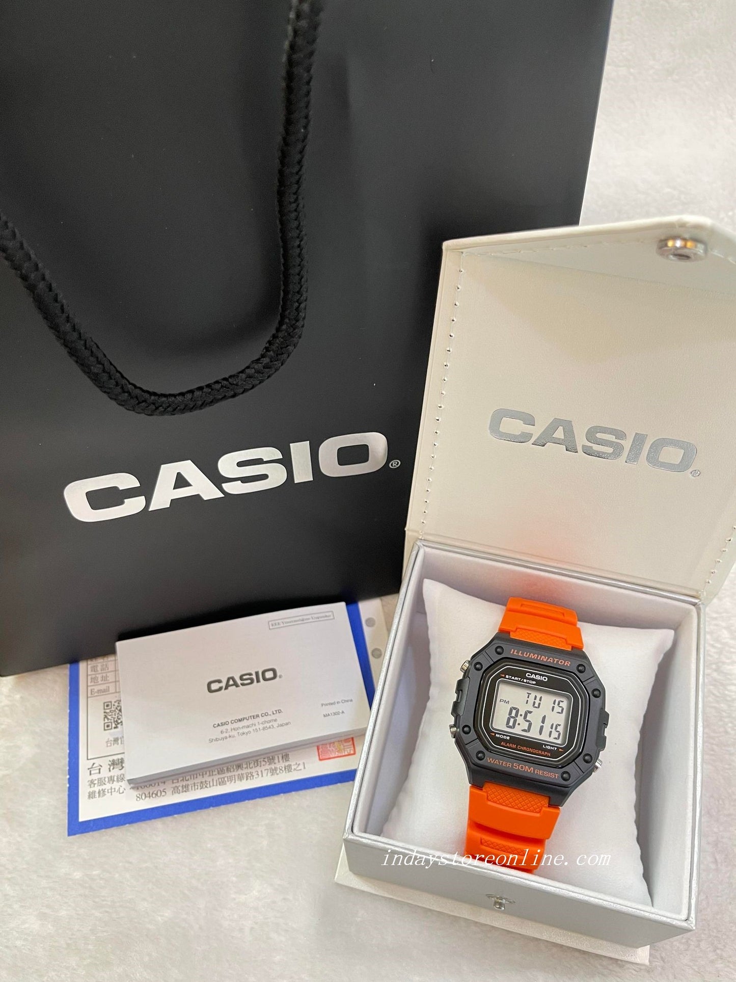 Casio Digital Men's Watch W-218H-4B2 Digital Resin Band Resin Glass Battery life: 7 years