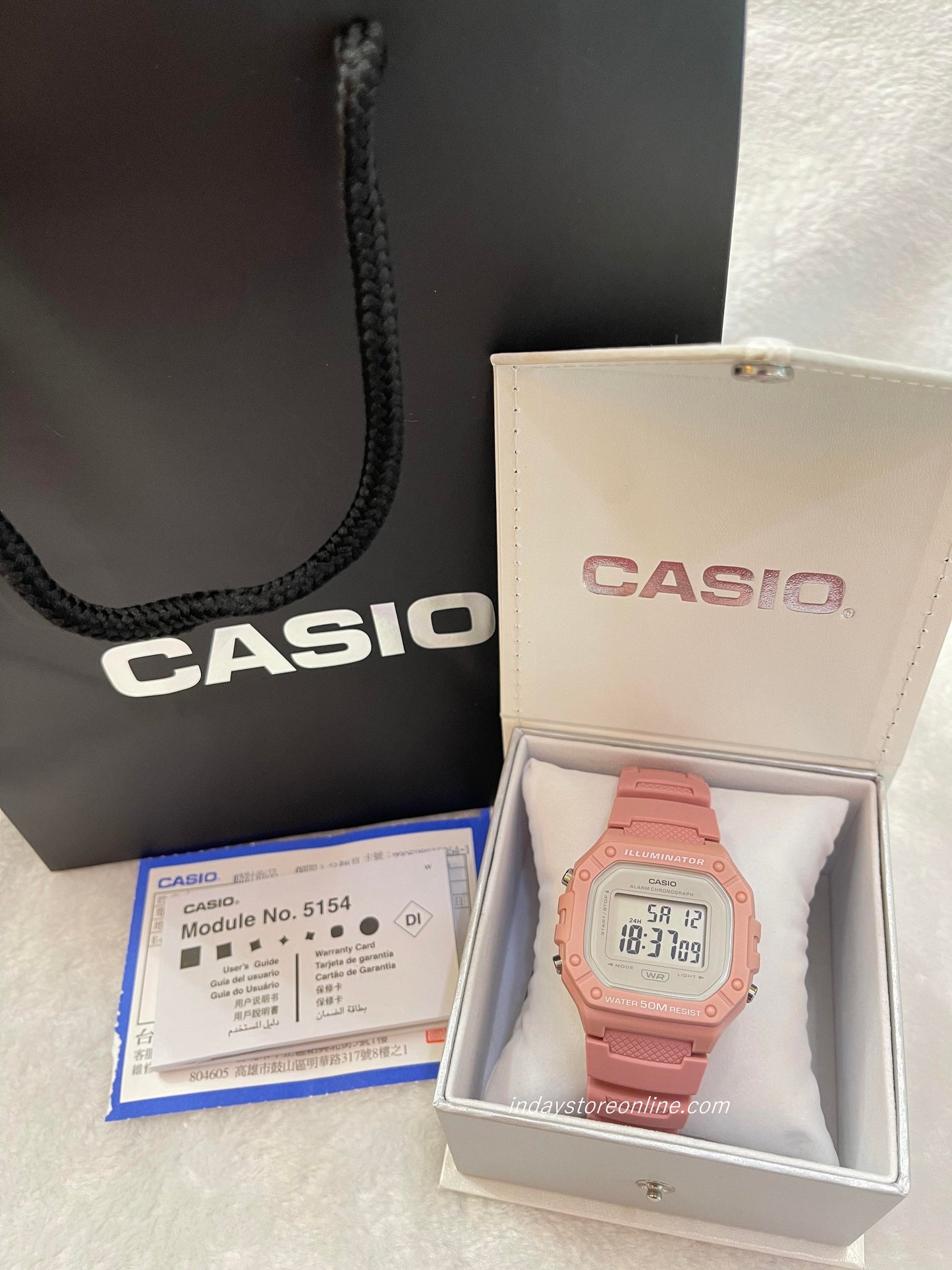 Casio Digital Women's Watch W-218HC-4A Digital Sporty Design Resin Band Resin Glass