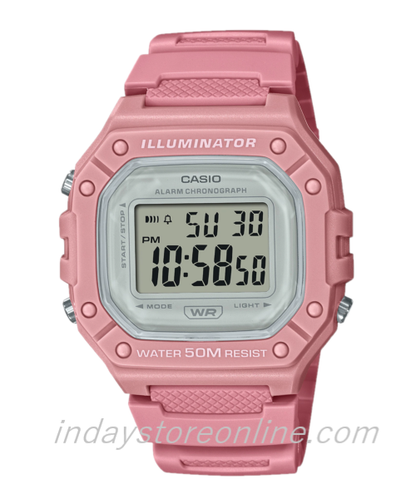 Casio Digital Women's Watch W-218HC-4A Digital Sporty Design Resin Band Resin Glass