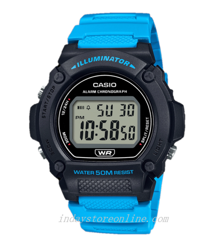 Casio Digital Men's Watch W-219H-2A2 Digital Sporty Desig Resin Band Resin Glass Battery Life: 7 Years