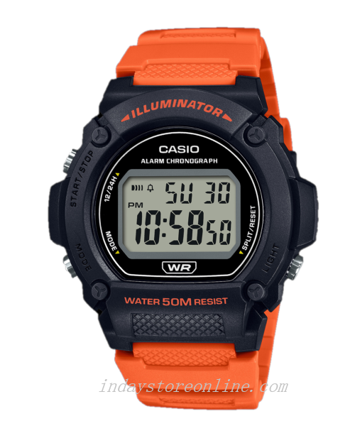 Casio Digital Men's Watch W-219H-4A Digital Sporty Design Resin Band Resin Glass Battery Life: 7 years