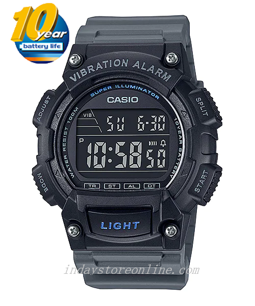 Casio Digital Men's Watch W-736H-8BV Digital Sporty Design Resin Band Resin Glass Battery Life: 10 years