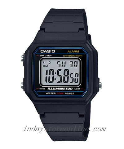 Casio Digital Unisex Watch W-217H-1AV Digital Resin Band Resin Glass