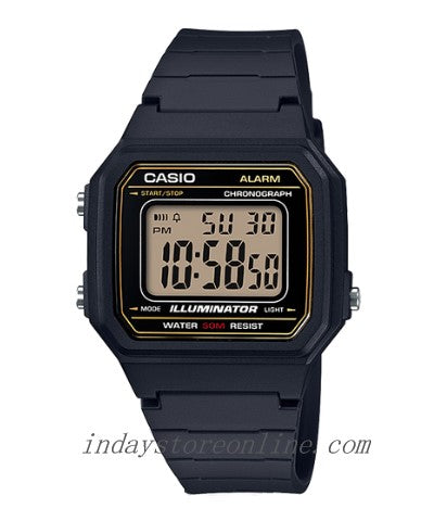 Casio Digital Unisex Watch W-217H-9A Digital  Resin Band Resin Glass