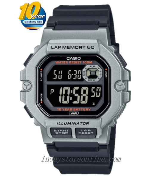 Casio Digital Men's Watch WS-1400H-1B Digital Sporty Design Resin Band Resin Glass Battery life: 10 Years