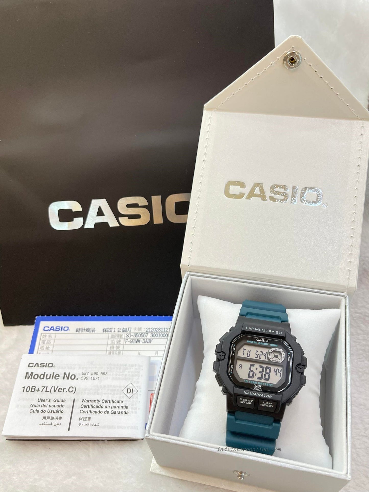 Casio Digital Men's Watch WS-1400H-3A Digital Sporty Design Resin Band Resin Glass Battery Life: 10 years