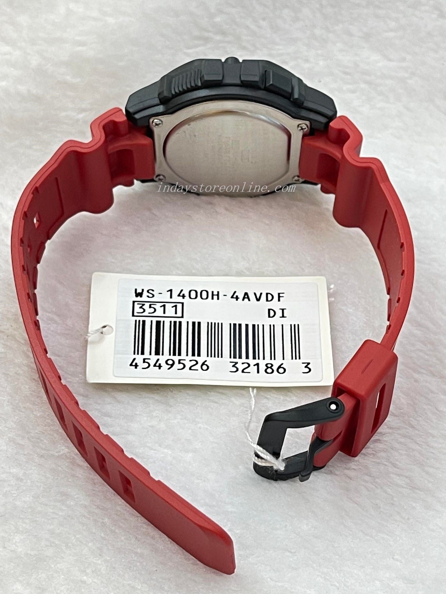 Casio Orologio da uomo - WS-1400H-3AVDF quadrante trasparente, Colore: rosso, Bracciale Casio Orologio da uomo - WS-1400H-3AVDF quadrante trasparente, Colore: rosso, Bracciale