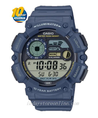 Casio Digital Men's Watch WS-1500H-2A Digital Resin Band Resin Glass Battery life: 10 years