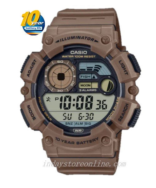 Casio Digital Men's Watch WS-1500H-5A Digital Resin Band Resin Glass Battery Life: 10 Years